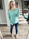 Keep Running Crew Neck Sweater in Jade