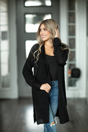 Over There Knit Cardigan in Black
