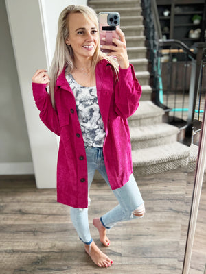 Staying Together Corduroy Shacket (Multiple Colors) (SALE)