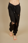 Let It Run Distressed Joggers in Black (SALE)