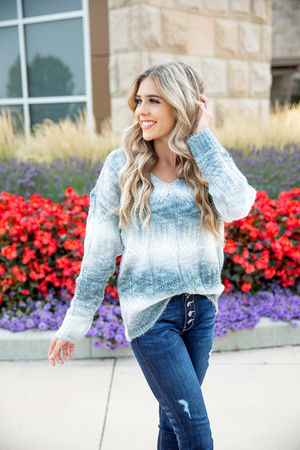 I Want More Ombre Knit Sweater in Charcoal (SALE)