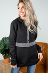 Going Away Quilted Hoodie in Black