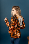 Breathe In Floral Hoodie in Rust