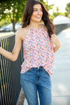 So Much Floral Tank Top in Peach (SALE)