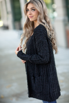 See it in Time Popcorn Cardigan in Black