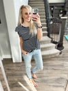 Open Wide Striped Tee (Multiple Colors) (SALE)