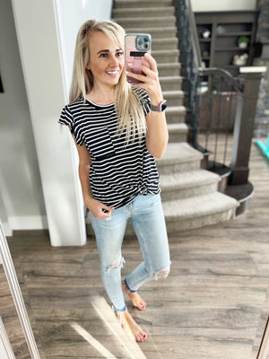 Open Wide Striped Tee (Multiple Colors) (SALE)