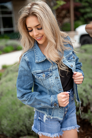 Risen Still Believe Light Wash Denim Jacket