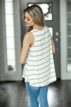 Welcome Home Striped Tank Top in Ivory (SALE)