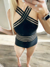 Time to Look Halter One Piece Swimsuit in Black