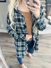 In The Know Flannel Top in Black