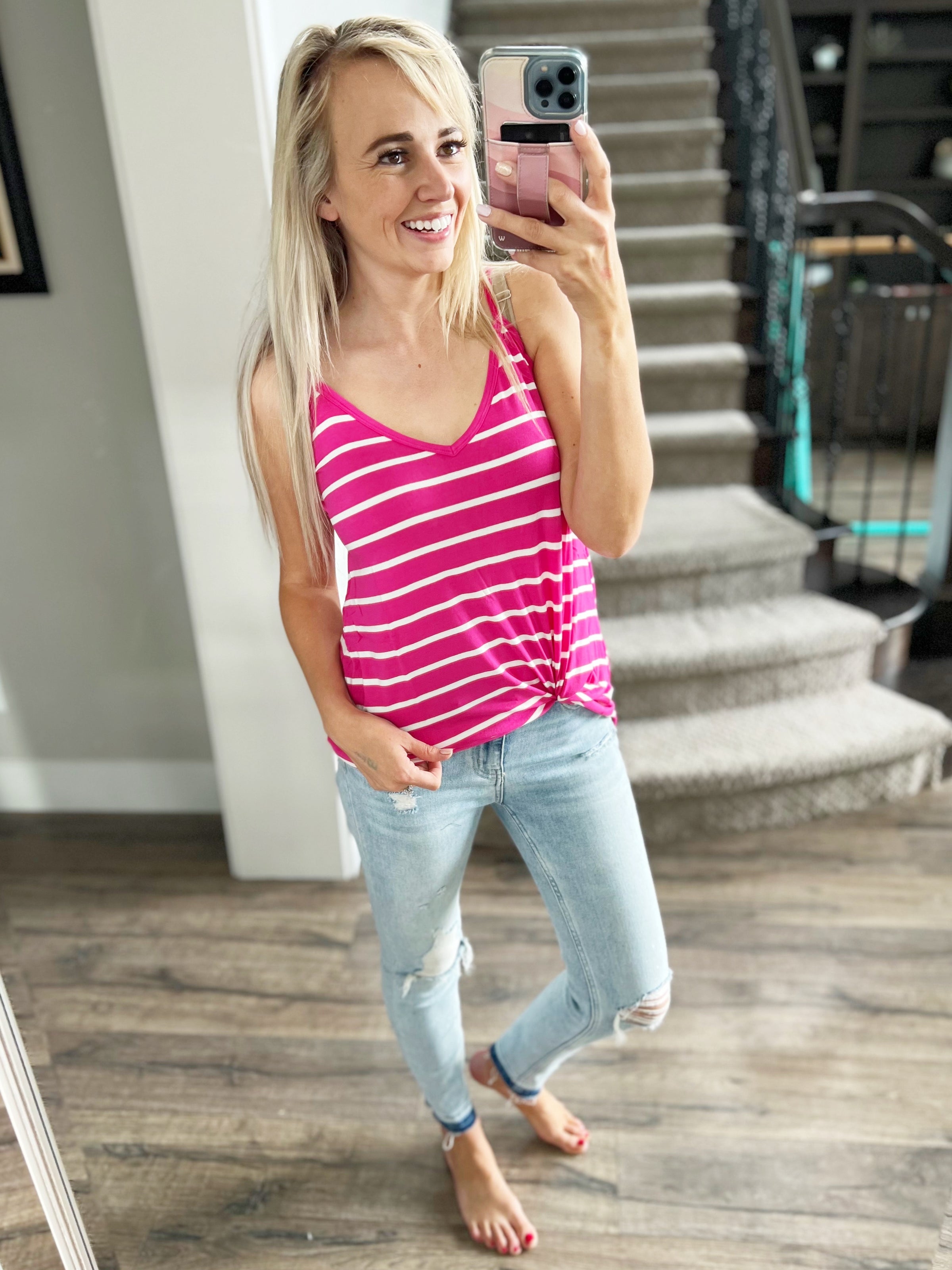 Try Something Striped Reversible Tank Top (Multiple Colors) (SALE
