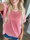 On the Path Ribbed Oversize Short Sleeve Top (Multiple Colors)