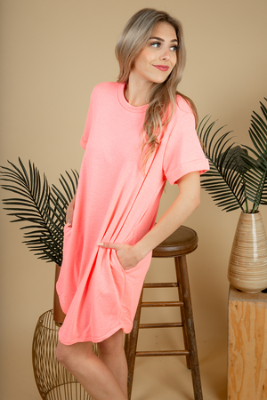 Things Going On Dress in Neon Pink (SALE)