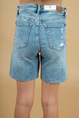 Judy Blue When You Lie Distressed Shorts