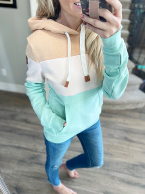 Wanakome Fun Times Hoodie in Tan, Blush and Mint