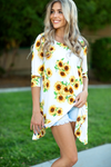 Carry On Sunflower Tunic Top in Ivory (SALE)