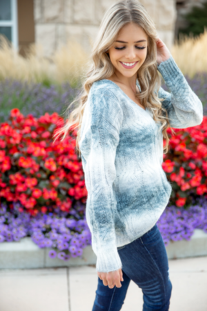 I Want More Ombre Knit Sweater in Charcoal (SALE)