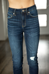 Kancan Come to You Distressed Dark Wash Skinny Jeans