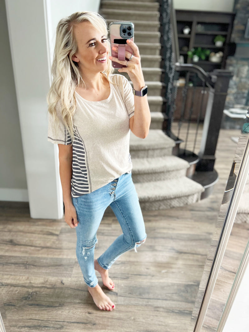 Save It Later Striped Tee (Multiple Colors)