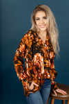 Breathe In Floral Hoodie in Rust