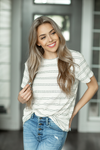 Under the Shadows Striped Top in Off White (SALE)