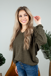 Back to Step One Knit Top in Olive (SALE)