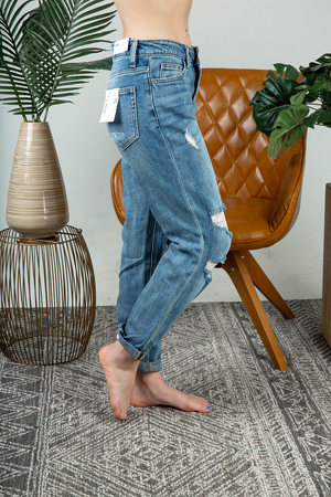 Vervet Around and Around Distressed Girlfriend Jeans (SALE)