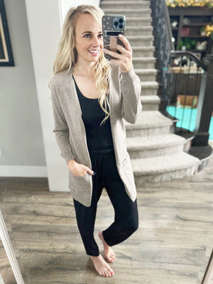 Leading Lady Cardigan in Heather Taupe