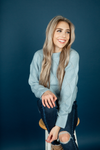 Where it Is Mock Neck Sweater in Dusty Blue (SALE)