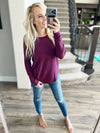 Dream Another Dream Textured Knit Top in Plum