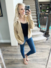 More Than Words Full Zip Hoodie in Tan
