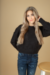 Where it Is Mock Neck Sweater in Black (SALE)
