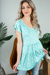 All Day Paisley Top in Mint