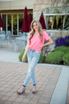 What Did You Learn V-Neck Tee (Neon Colors)