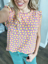 Take A Message Floral Top Top in Pink