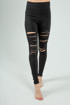 Cool Off Laser Cut Leggings in Black
