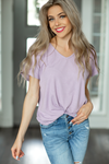 Follow Me Ribbed Top in Dusty Lilac