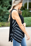 Ready for You Tank Top in Black with Stripes (SALE)