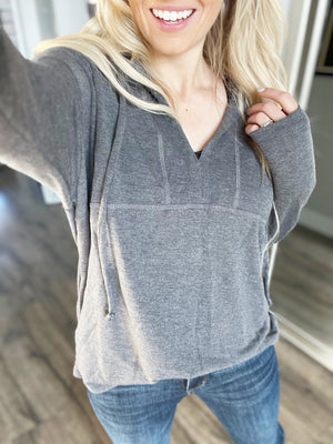 Tell Me Everything Hoodie in Charcoal