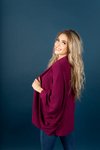 Keep It That Way Knit Cardigan in Deep Magenta