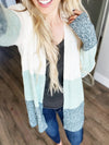The Way You Are Knit Cardigan in Ivory and Forest Green