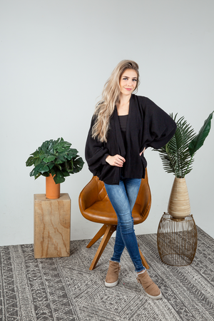 Keep It That Way Knit Cardigan in Black