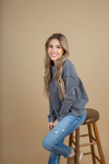 Mono B Steal My Breath Knit Mineral Wash Pullover in Gray