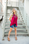 My Confidence Crochet Halter Tank Top in Burgundy (SALE)