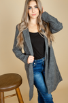 Tell Her Plaid Coat in Gray