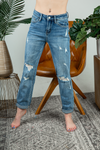Vervet Around and Around Distressed Girlfriend Jeans (SALE)