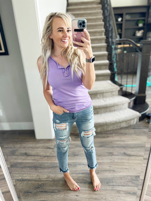 How it Is Henley Tank Top (Multiple Colors)