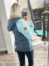 Wanakome Christine Quarter Zip Pullover in Blue and Navy