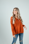 Hold Together Knit Pullover Sweater in Rust